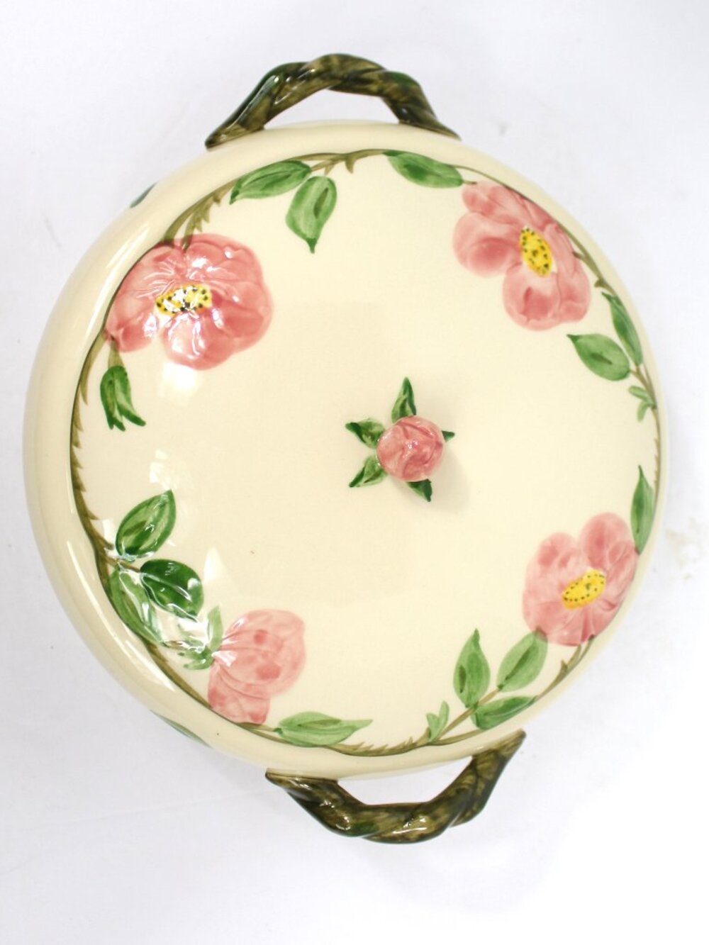 FRANCISCAN WARE HAND DECORATED DESERT ROSE COVERED CASSEROLE VINTAGE